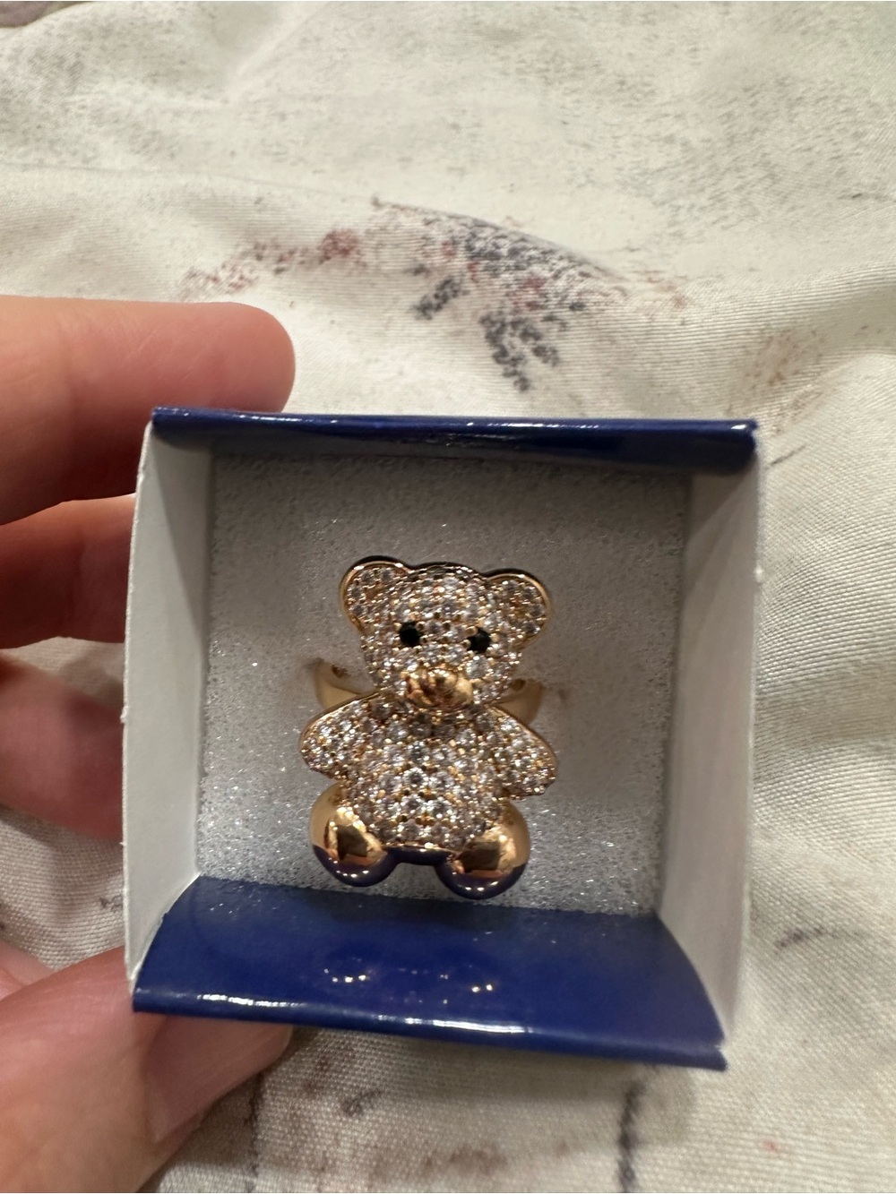 Gold and Silver Teddy Bear Ring size 9 - Picture 7 of 7